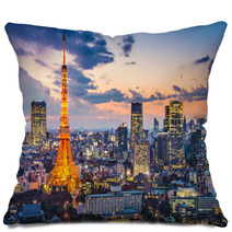 Tokyo, Japan At Tokyo Tower Pillows 60688171