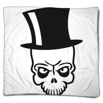 Top Hat Skull Blankets 54248758