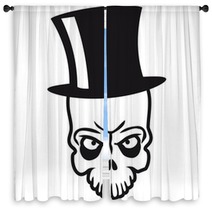 Top Hat Skull Window Curtains 54248758