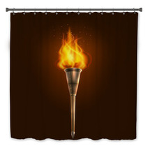Torch Illustration Icon Poster Bath Decor 78626648