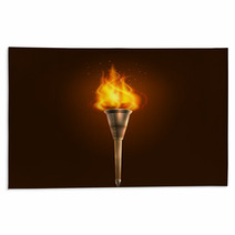 Torch Illustration Icon Poster Rugs 78626648