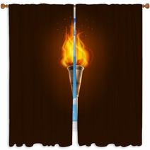 Torch Illustration Icon Poster Window Curtains 78626648
