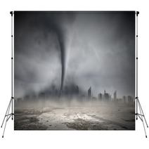 Tornado Above City Backdrops 59753520
