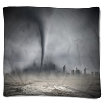 Tornado Above City Blankets 59753520