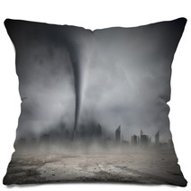 Tornado Above City Pillows 59753520