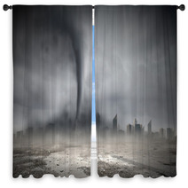 Tornado Above City Window Curtains 59753520