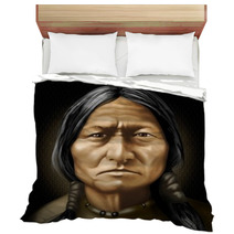 Toro Seduto Historical Tribe Leader Digital Art Bedding 28522719