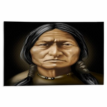 Toro Seduto Historical Tribe Leader Digital Art Rugs 28522719