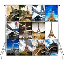 Tour Eiffel Collage Backdrops 55811066