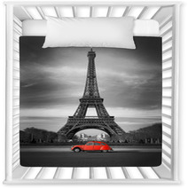 Tour Eiffel Et Voiture Rouge- Paris Nursery Decor 28112133