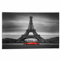 Tour Eiffel Et Voiture Rouge- Paris Rugs 28112133