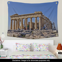 Tourists In Front Of Parthenon, Acropolis Athens, Greece Wall Art 63086172