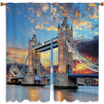 Tower Bridge In London, UK Window Curtains 61816288
