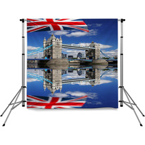 Tower Bridge With Flag Of England In London Backdrops 41642137