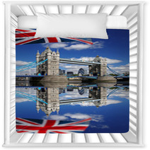 Tower Bridge With Flag Of England In London Nursery Decor 41642137