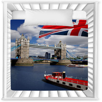 Tower Bridge With Flag Of England In London Nursery Decor 41642570