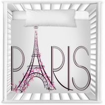 Tower Eiffel With Paris Lettering. Vector Illustration Nursery Decor 61013432