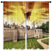 Tower Of London Famous Royal Castle And Medieval Prison Window Curtains 65441406