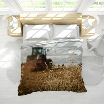 Tractor Ploughing Field Bedding 50663178