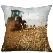 Tractor Ploughing Field Pillows 50663178