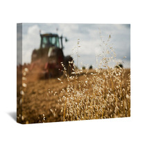 Tractor Ploughing Field Wall Art 50663178