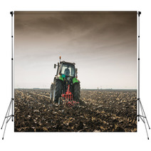 Tractor Plowing Field Backdrops 57632446