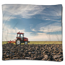 Tractor Plowing Field Blankets 58117119