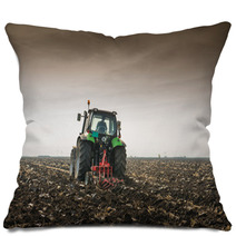 Tractor Plowing Field Pillows 57632446