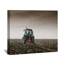Tractor Plowing Field Wall Art 57632446