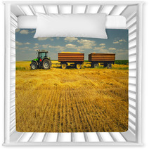 Tractor With Trailers On The Agricultural Field Nursery Decor 53966202