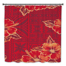 Traditional Hawaiian Wallpaper  Vector Seamless Pattern Bath Decor 52296602