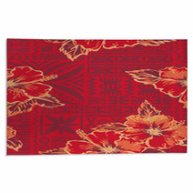 Traditional Hawaiian Wallpaper  Vector Seamless Pattern Rugs 52296602