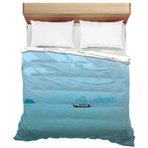 Traditional Longtail Boat Near Tropical Island Bedding 67928449