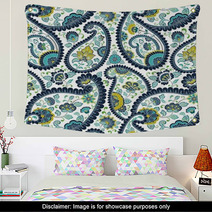 Traditional Paisley Floral Pattern , Textile , Rajasthan, India Wall Art 40267079