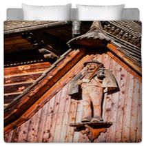 Traditional Polish Wooden Hut From Zakopane, Poland. Bedding 58481766
