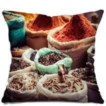 Traditional Spices Market In India. Pillows 57662762