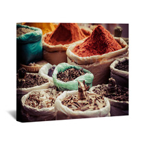 Traditional Spices Market In India. Wall Art 57662762
