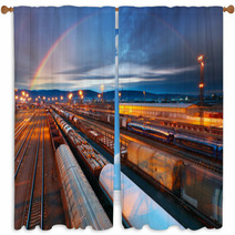 Train Freight Transportation Platform - Cargo Transit Window Curtains 60468235