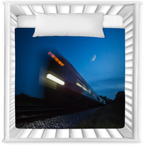 Train Speeding Passed In Blur At Night Nursery Decor 64827814