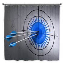 Travel Concept: Arrows In Sun Target On Wall Background Bath Decor 59960471