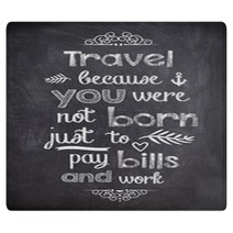 Travel Quote Written With Chalk On A Black Board Rugs 94220598