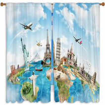 Travel The World Monument Concept Window Curtains 65482539