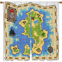 Treasure Map Window Curtains 55167019