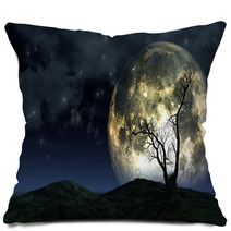 Tree And Moon Background Pillows 55476962