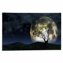 Tree And Moon Background Rugs 55476962