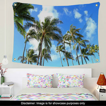 Trees and blue sky of Hawaii palm Wall Art 66558716