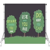 Trees With Quotes. Vector Backdrops 68086782