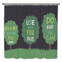 Trees With Quotes. Vector Bath Decor 68086782