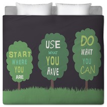 Trees With Quotes. Vector Bedding 68086782