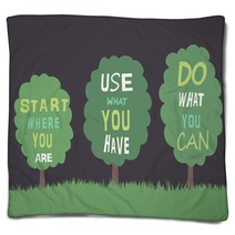 Trees With Quotes. Vector Blankets 68086782